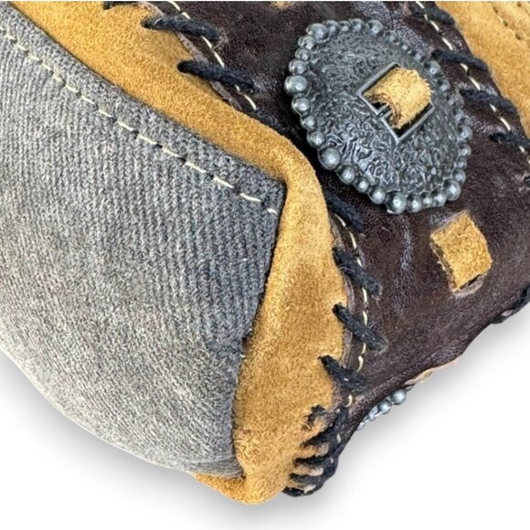 Myra Bag Coyote Bluff Fringed Leather, Weave and Calf Hair Crossbody Bag NWT - Picture 15 of 17